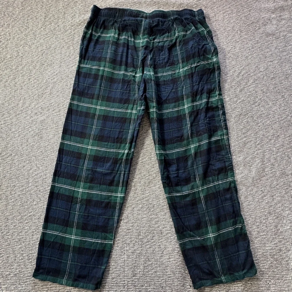 Old Navy Mens XXL Green Navy Blue Watch Plaid Flannel Pajama Pants Loungewear